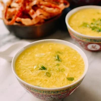 Warm egg drop soup from Pho 8 Restaurant